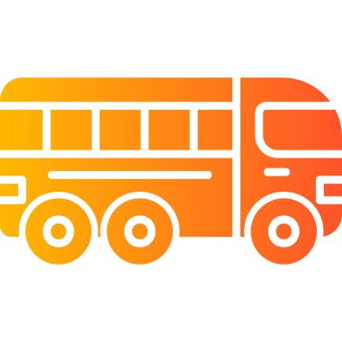 Otobüs simgesi, modern tasarım illüstrasyonu