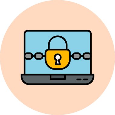 Fidye virüsü. Web simgesi basit illüstrasyon