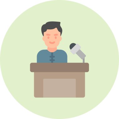 Basın toplantısı. Web simgesi vektör illüstrasyonu