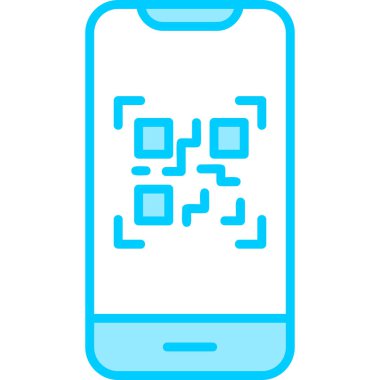 QR kodlu cep telefonu, web illüstrasyon tasarımı