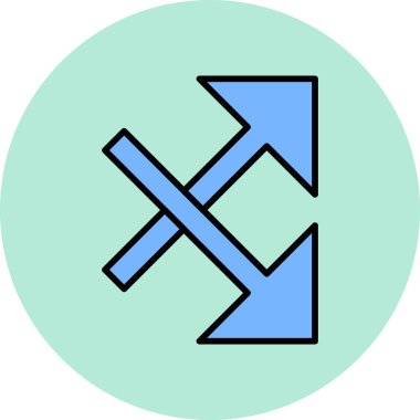 simple and minimalistic vector icon of the intersecting arrows