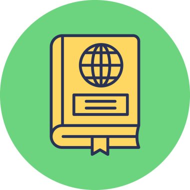 Coğrafya kitabı simgesi, modern tasarım illüstrasyonu