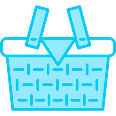 Piknik sepeti. Web simgesi basit illüstrasyon