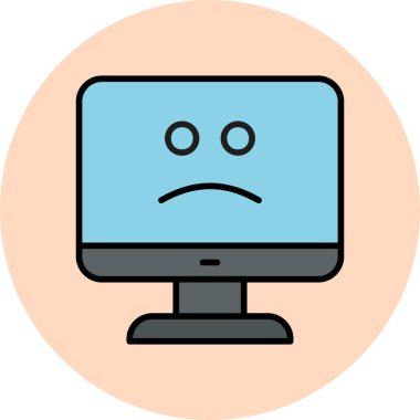 Mavi Ekran Web simgesi vektör illüstrasyonu