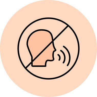 Konuşmayan simgenin vektör illüstrasyonu