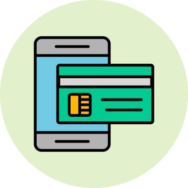 Çevrimiçi ödeme. Basit web illüstrasyonu