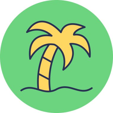 Palmiye ağacı. Web simgesi basit illüstrasyon