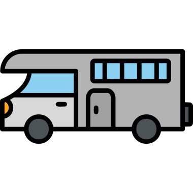 Karavan karavan web simgesi basit illüstrasyon