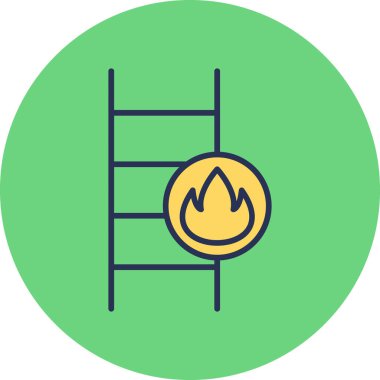 Yangın merdiveni modern ikon vektör çizimi