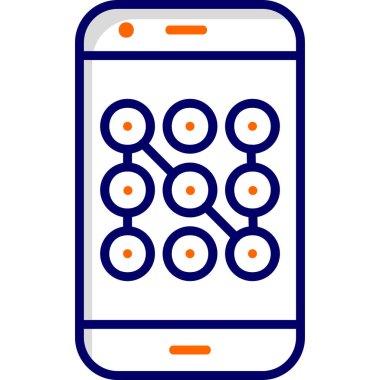 mobil güvenlik vektör çizgisi simgesi