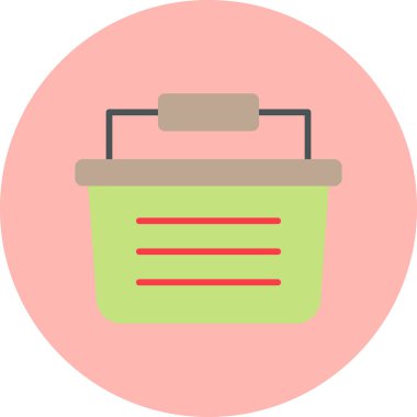 Alışveriş sepeti simgesi, vektör illüstrasyonu basit tasarım