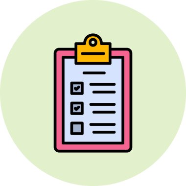 Kontrol listesi. Web simgesi basit illüstrasyon