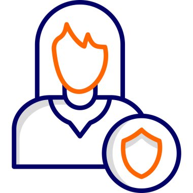 Koruma çizgisi simgesi, vektör illüstrasyonu