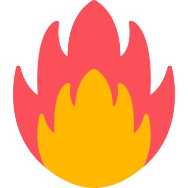 Ateş ikonu. Web tasarımı için şenlik ateşi vektör sembolünün basit bir gösterimi