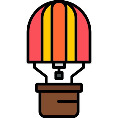 sıcak hava balonu simgesi, web illüstrasyon tasarımı