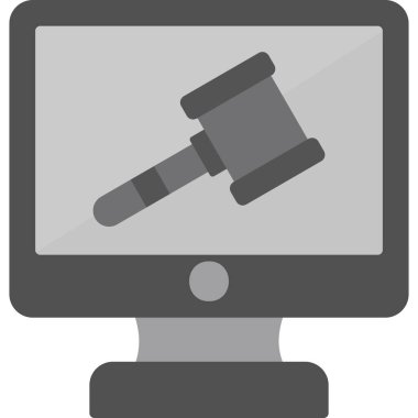 Çekiç simgesi. Web tasarımı için hukuk mahkemesi vektör simgelerinin basit çizimi