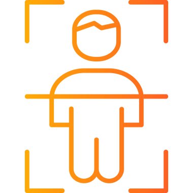 Çanta simgesi olan adam, vektör illüstrasyonu