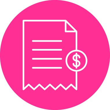 Alışveriş makbuzu, web simgesi basit illüstrasyon