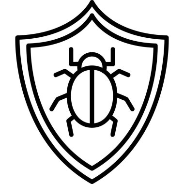 Antivirüs web simgesi basit illüstrasyon