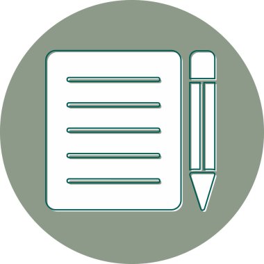 Not Defteri. Web simgesi basit illüstrasyon