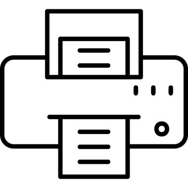 Yazıcı simgesi vektör illüstrasyonu