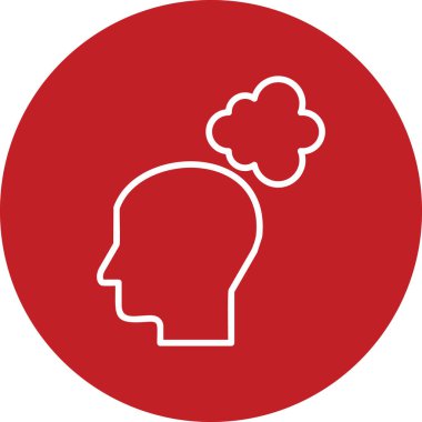 İnsan kafa simgesinin vektör çizimi. Düşünce