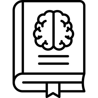 Nöroloji kitabı simgesi, modern tasarım illüstrasyonu