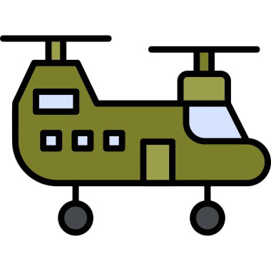 Askeri helikopter. Web simgesi basit illüstrasyon