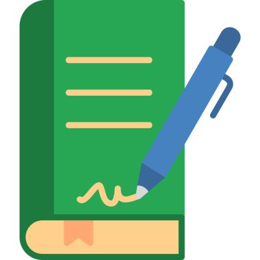 Kitap İmza simgesi, modern tasarım illüstrasyonu