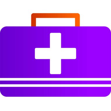 first aid kit vector icon. style is flat symbol, pink color, rounded angles, white background