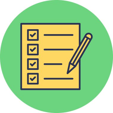 Sınav simgesi, modern tasarım illüstrasyonu