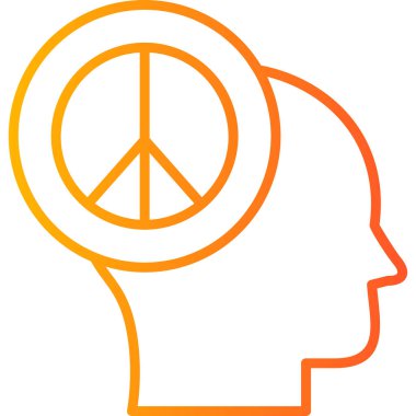Zihin Barışı modern simge, vektör illüstrasyonu