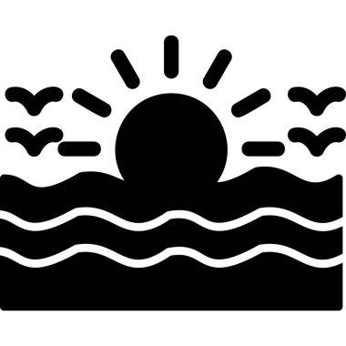 Deniz. Web simgesi basit illüstrasyon