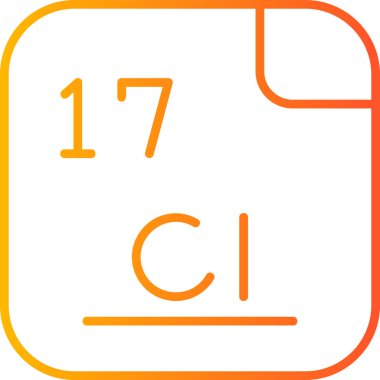 Klor, kimyasal element, ağ basit illüstrasyon