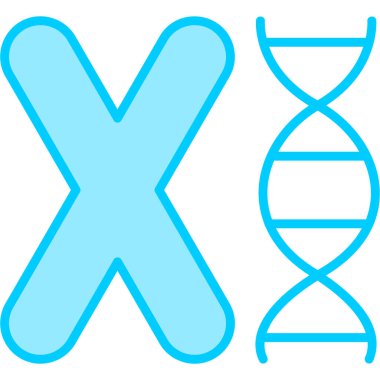 Kromozom basit simge, vektör illüstrasyonu