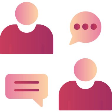 Konuş. Web simgesi basit illüstrasyon