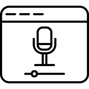 mikrofon, Çevrimiçi Kayıt Ağı simgesi Basit illüstrasyon