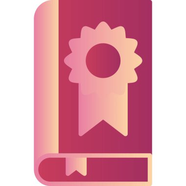 Kitap madalyası ikonu, modern tasarım illüstrasyonu