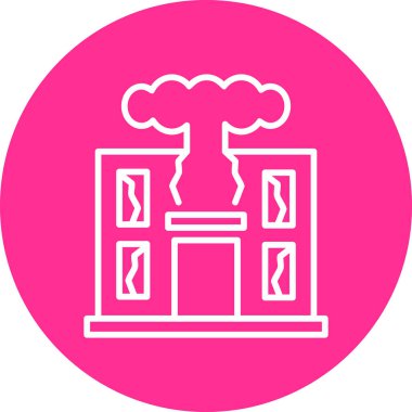 Savaş yıkımı modern simge, vektör illüstrasyonu