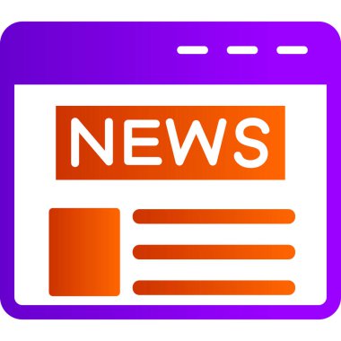 Haberler. Web simgesi basit illüstrasyon