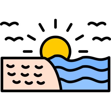 gündoğumu simge vektör çizim