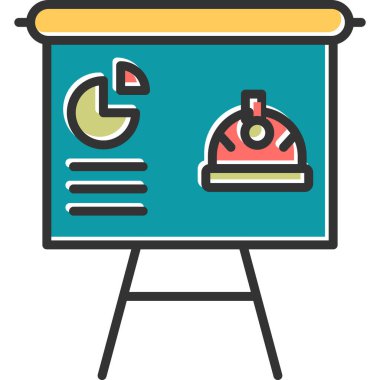 Sunum tahtası simgesi, vektör illüstrasyonu