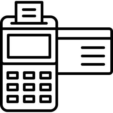 Kredi Kartı Makinesi. Web simgesi basit tasarım