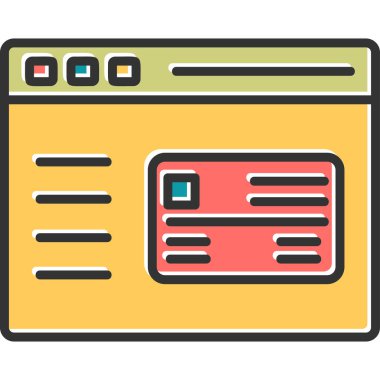 Tarayıcı. Web simgesi basit illüstrasyon