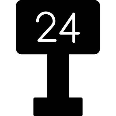 24 Saat Web simgesi, basit illüstrasyon