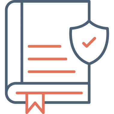 Kitap güvenliği simgesi, modern tasarım illüstrasyonu