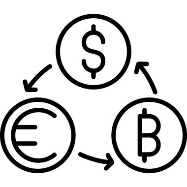 Para Birimi Değişimi, basit web simgeleri 