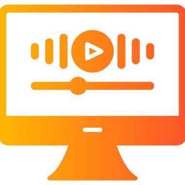 Müzik videosu modern simgesi, vektör illüstrasyonu