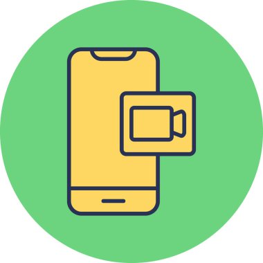 Video çağrısı modern simge, vektör illüstrasyonu