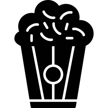 Popcorn modern simgesi, vektör illüstrasyonu